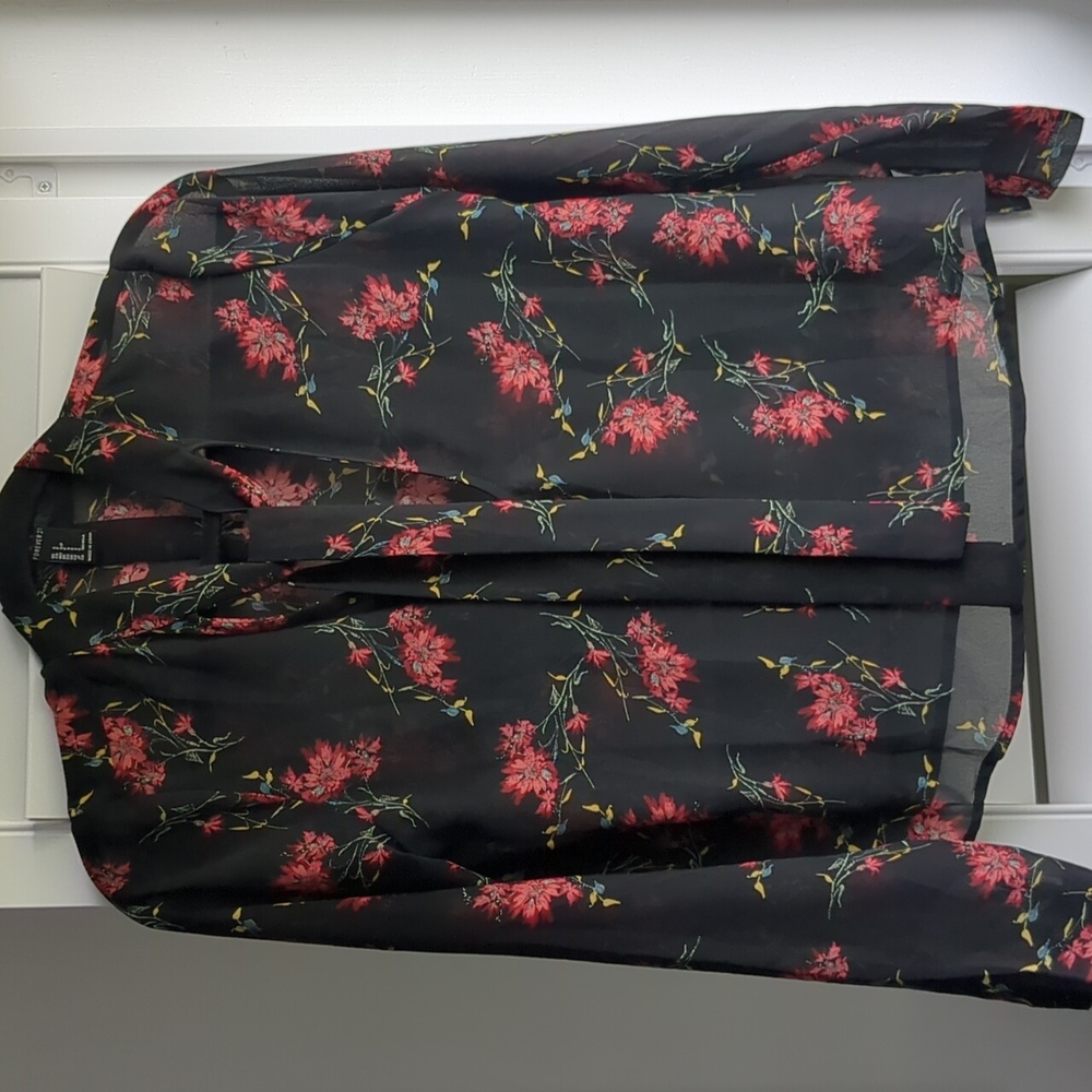 Forever 21 floral sheer blouse